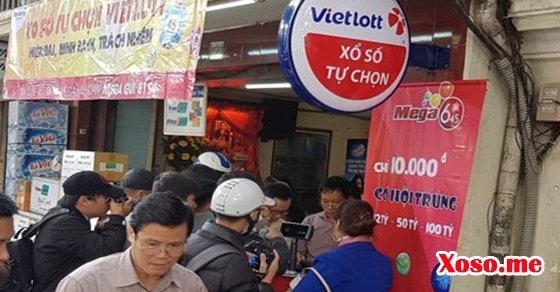 Một điểm bán hàng tại Hà Nội của Vietlott