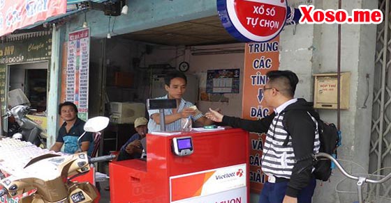 Một điểm bán hàng xổ số Vietlott tại quận 1, tp. Hồ Chí Minh