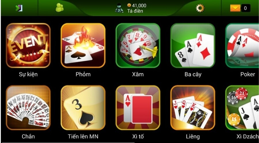 Giao diện game bài hiện đại và thân thiện với người dùng